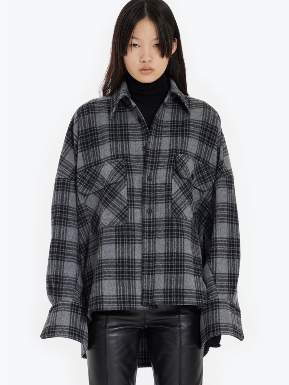 Petar Petrov Gray Plaid Overshirt Jacket - Casual Button-Up, 44